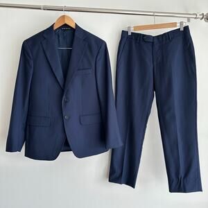 Ermenegildo Zegna x Saks Fifth Ave Suit Mens 36S Navy Wool Traveler 30x27 Pants